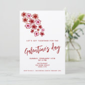 Flowers Red Pink Friends Galentine Day Kraft Kaart (Staand voorkant)