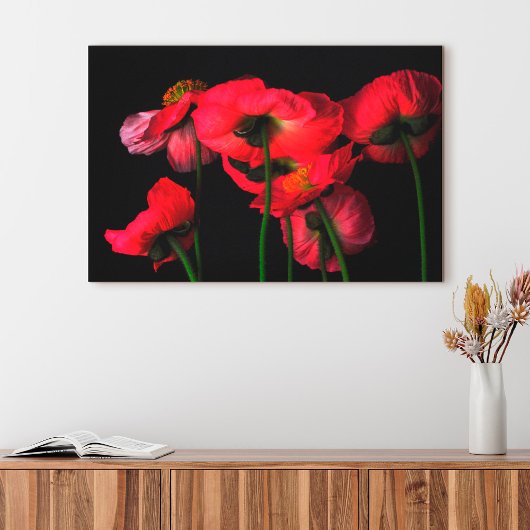 Flowers | Red Poppies Canvas Afdruk