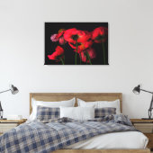 Flowers | Red Poppies Canvas Afdruk (Insitu (Slaapkamer))