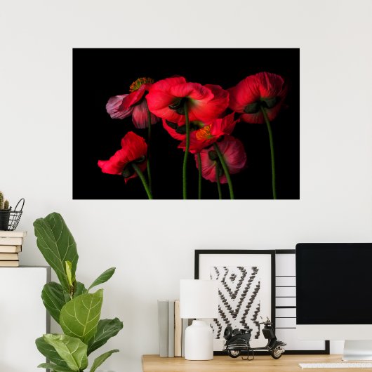 Flowers | Red Poppies Poster (Thuiskantoor)