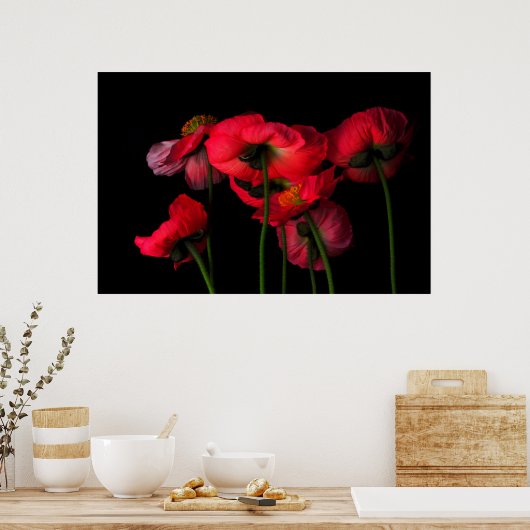 Flowers | Red Poppies Poster (Keuken)