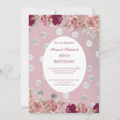 Flowers Red Roze White Roses Birthday Party Kaart (Voorkant)