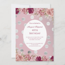 Flowers Red Roze White Roses Birthday Party Kaart