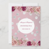 Flowers Red Roze White Roses Birthday Party Kaart (Achterkant)