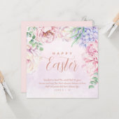 Flowers Religieuze Scripts PaasWenskaart Kaart (Voorkant / Achterkant in situ)