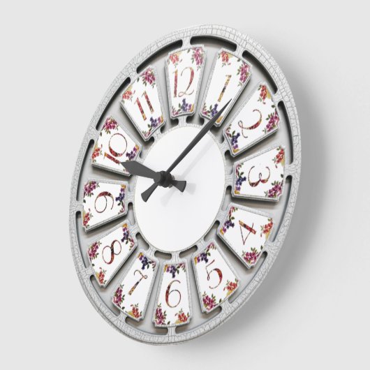 Flowers retro grote klok (Hoek)