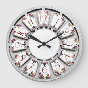 Flowers retro grote klok