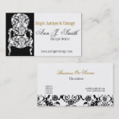 Flowers Retro Lace  Floral Damask Furniture Visitekaartje (Voorkant / Achterkant)