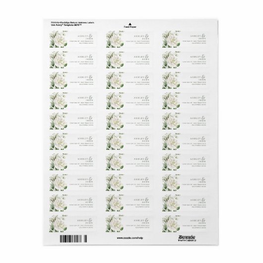 Flowers Return Address Labels (Full Sheet)