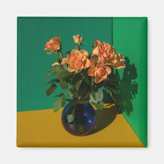 Flowers | Roses in Vase Magneet (Voorkant)