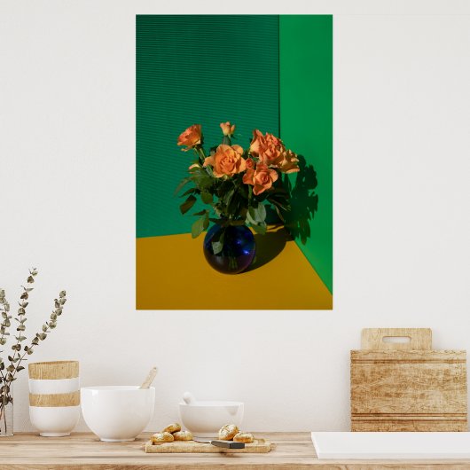 Flowers | Roses in Vase Poster (Keuken)