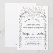 Flowers Rozen Chuppah Jewish Hebrew Wedding Invite Kaart (Voorkant / Achterkant)