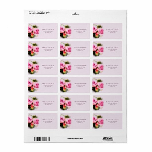 Flowers Rozen Modern Design Floral Art Address Etiket (Full Sheet)