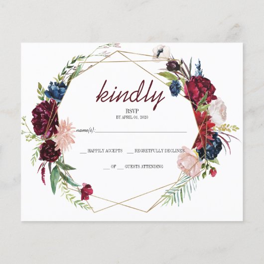 Flowers RSVP-kaart. Flyer (Achterkant)