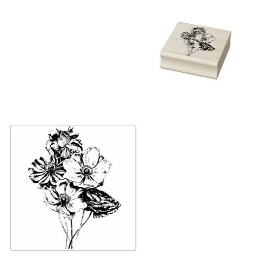   Flowers Rubber Stamp Rubberstempel (Gestempeld)