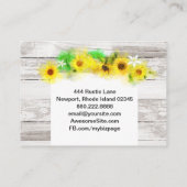 Flowers Rustic Old  Wood Sunflower Lemons Visitekaartje (Achterkant)
