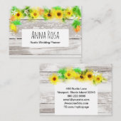 Flowers Rustic Old  Wood Sunflower Lemons Visitekaartje (Voorkant / Achterkant)
