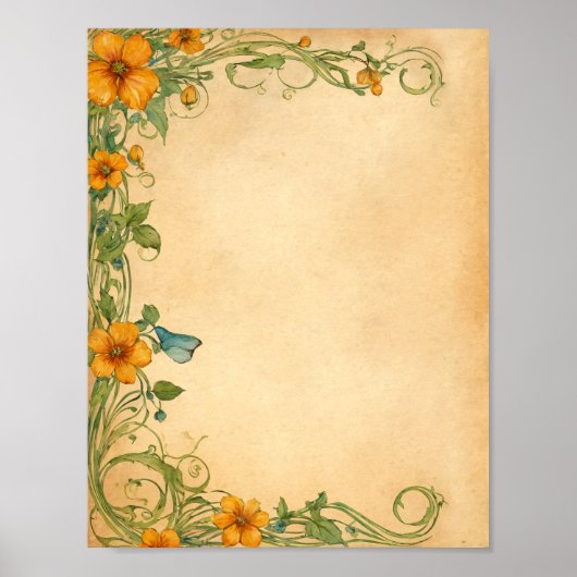 Flowers Scrapbook & Junk Journal Supplies Downlad Poster (Voorkant)