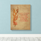 Flowers Serenity Prayer Inspirerend Canvas Afdruk (Insitu (Houten vloer))