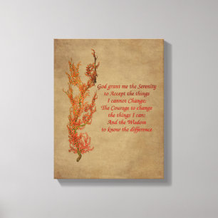 Flowers Serenity Prayer Inspirerend Canvas Afdruk
