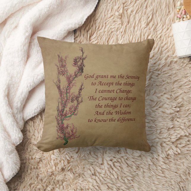 Flowers Serenity Prayer Inspirerend Kussen (Deken)