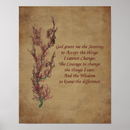 Flowers Serenity Prayer Inspirerend Poster