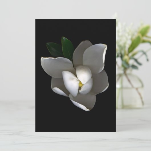 Flowers | Single White Magnolia Blossom Bedankkaart (Staand voorkant)