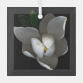 Flowers Single White Magnolia Blossom Glas Ornament (Voorkant)