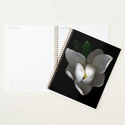 Flowers Single White Magnolia Blossom Planner (Display)