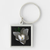 Flowers Single White Magnolia Blossom Sleutelhanger (Voorkant)