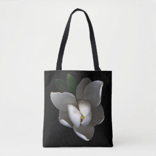 Flowers Single White Magnolia Blossom Tote Bag