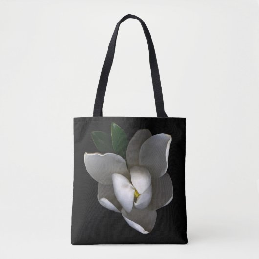 Flowers Single White Magnolia Blossom Tote Bag (Voorkant)