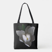 Flowers Single White Magnolia Blossom Tote Bag (Achterkant)