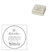 Flowers Sketch Diamond Retouradres Self-Inking Rubberstempel (Gestempeld)