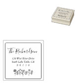 Flowers Sketch Retouradres Self-Inking Rubberstempel (Gestempeld)