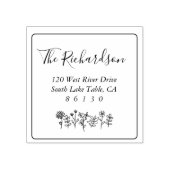 Flowers Sketch Retouradres Self-Inking Rubberstempel (Afrduk)