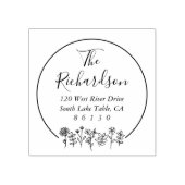 Flowers Sketch Retouradres Self-Inking Rubberstempel (Afrduk)