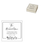 Flowers Sketch Retouradres Self-Inking Rubberstempel (Gestempeld)