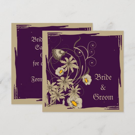 Flowers slaat de datumaankondigingen op Kaart (Voorkant / Achterkant)