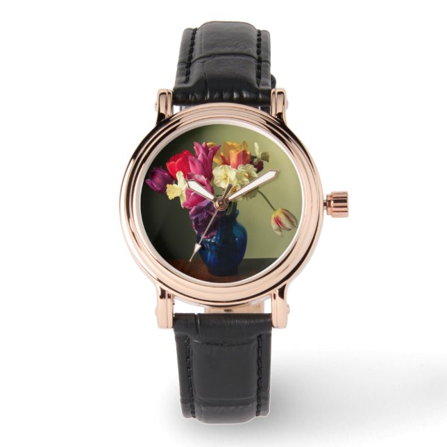 Flowers | Spring Flower Bouquet Horloge (Voorkant)