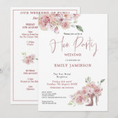 Flowers Stiletto Weekend Itinerary Hen Party Kaart (Voorkant / Achterkant)