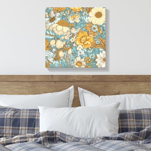 Flowers Stretted Canvas Print (Insitu (Slaapkamer))