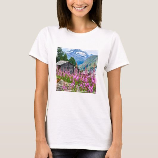 Flowers | Summer Matterhorn Switzerland T-shirt (Voorkant)