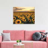 Flowers | Sunflower Field Canvas Afdruk (Insitu (Woonkamer))