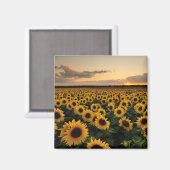 Flowers | Sunflower Field Magneet (Voorkant / Achterkant)