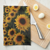 Flowers | Sunflower Field Theedoek (Quarter Fold)