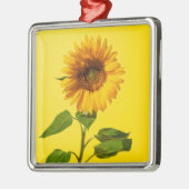Flowers Sunflower on Yellow Metalen Ornament (Links)