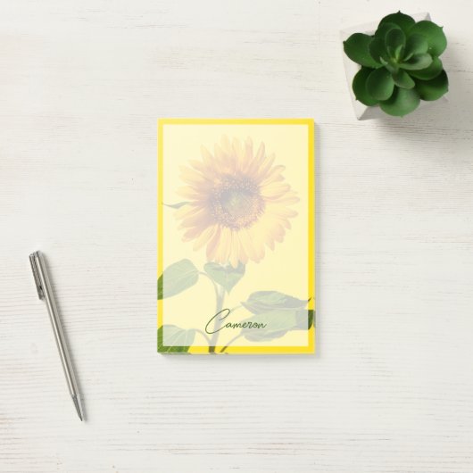 Flowers Sunflower on Yellow Post-it® Notes (Kantoor)