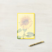 Flowers Sunflower on Yellow Post-it® Notes (Op bureau)