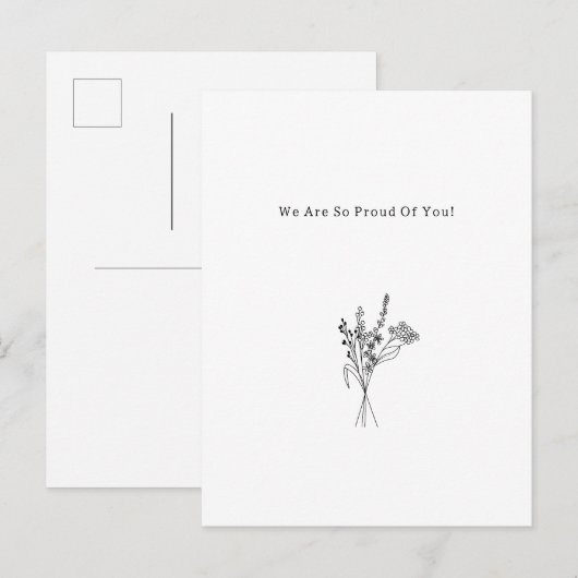 Flowers Sweet And Cute Proud Of You Quote Card Briefkaart (Voorkant / Achterkant)